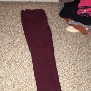Maroon skinny jeans